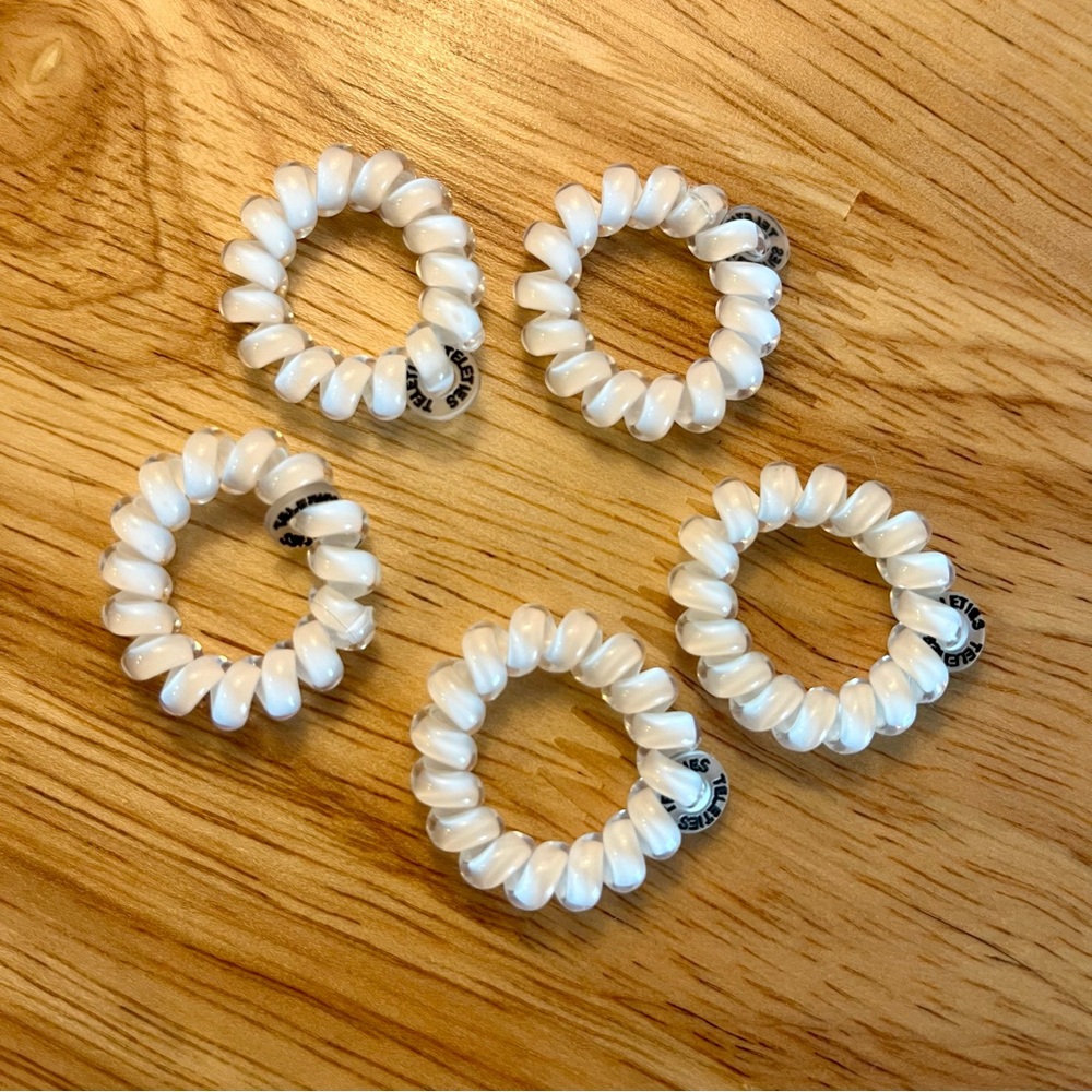 Tiny Teleties Spiral Hair Coils - Tiny 5 pack - Coconut White